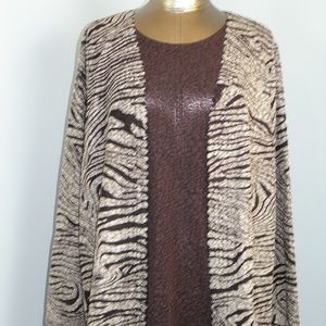 Bon Worth Womens Size L (44) Brown Long Sleeve Top